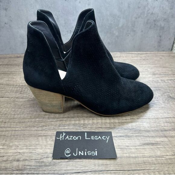 Cole Haan~Women’s~”Ferd” Black SuedePerforated Heeled Bootie~Size 9 - Picture 2 of 10